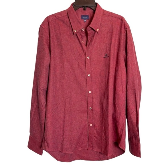 Gant Light Maroon 100% Cotton Button Down Long Sleeve Collared Shirt - Size XL - Picture 1 of 11